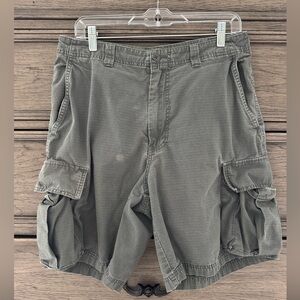 J. Crew Cargo Shorts Khaki Green Gray Canvas Chino Cotton Olive